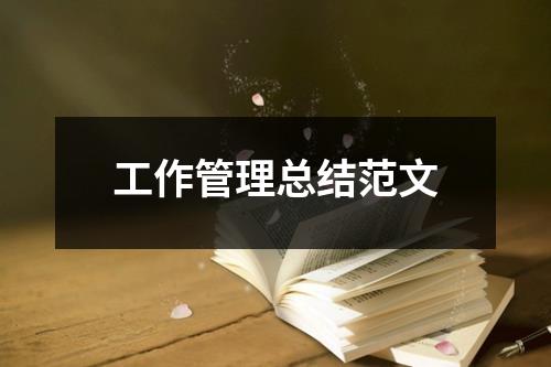 工作管理总结范文