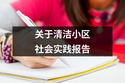 关于清洁小区社会实践报告