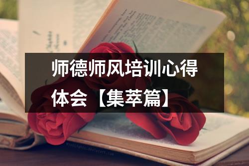 师德师风培训心得体会【集萃篇】