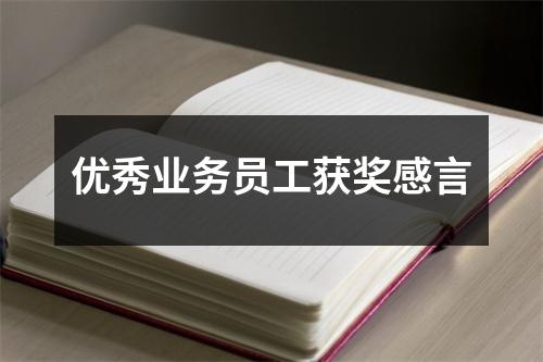 优秀业务员工获奖感言