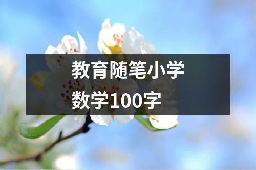 教育随笔小学数学100字