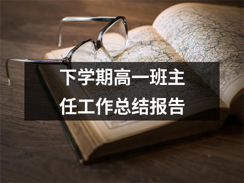 下学期高一班主任工作总结报告