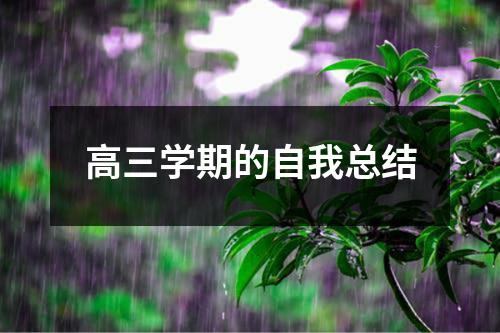 高三学期的自我总结