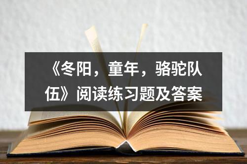 《冬阳，童年，骆驼队伍》阅读练习题及答案