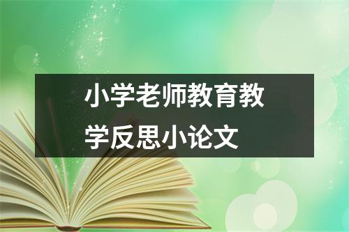 小学老师教育教学反思小论文