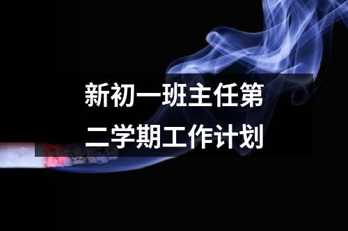 新初一班主任第二学期工作计划