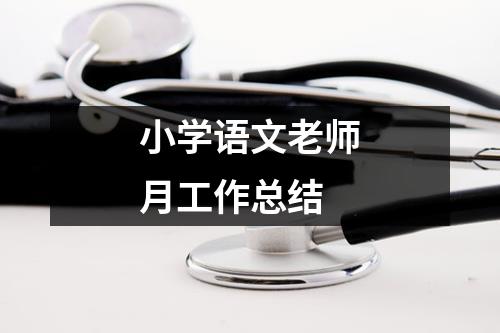 小学语文老师月工作总结