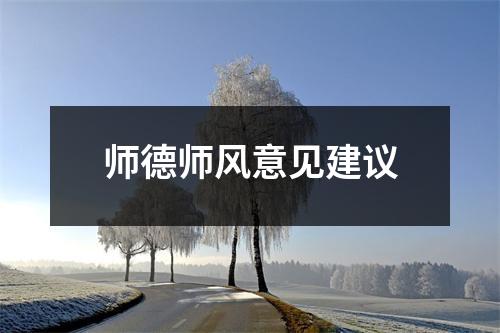 师德师风意见建议