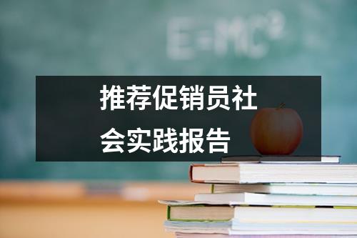 推荐促销员社会实践报告