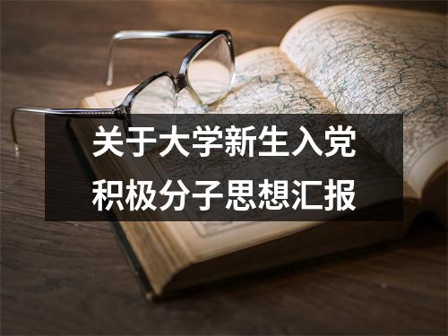 关于大学新生入党积极分子思想汇报