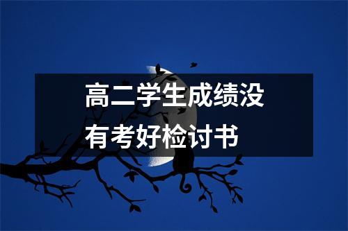 高二学生成绩没有考好检讨书