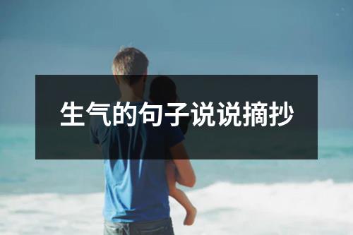 生气的句子说说摘抄