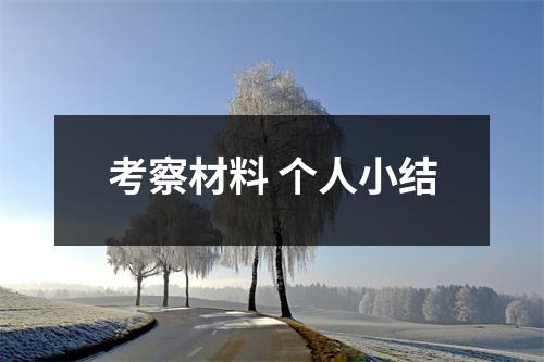 考察材料 个人小结