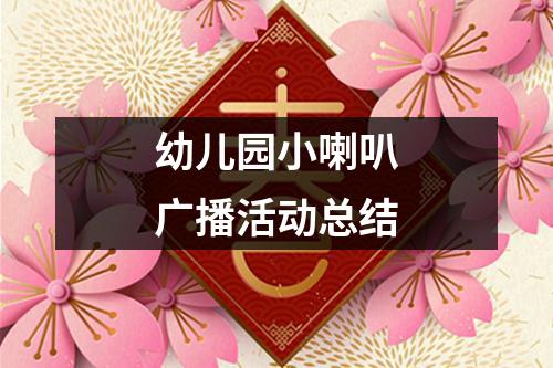 幼儿园小喇叭广播活动总结