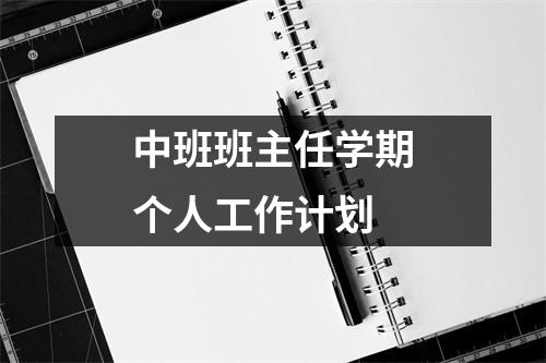 中班班主任学期个人工作计划