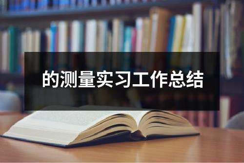 的测量实习工作总结