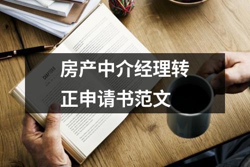 房产中介经理转正申请书范文