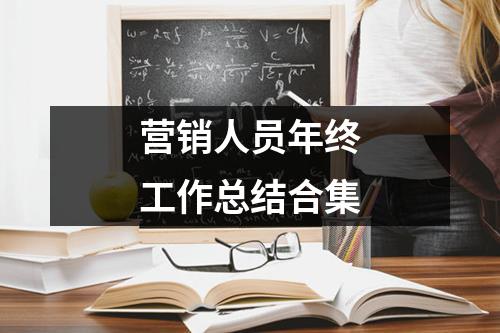 营销人员年终工作总结合集