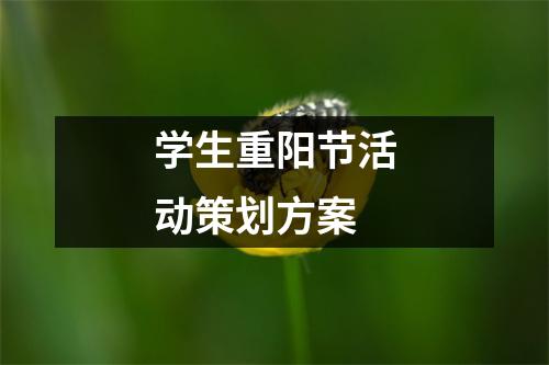 学生重阳节活动策划方案