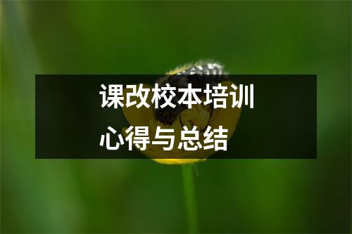 课改校本培训心得与总结