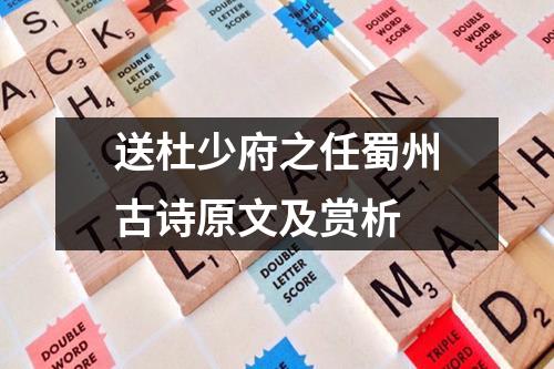 送杜少府之任蜀州古诗原文及赏析