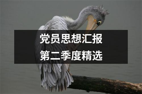 党员思想汇报第二季度精选