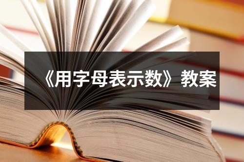 《用字母表示数》教案