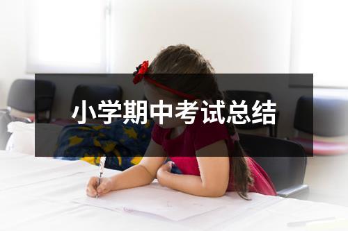 小学期中考试总结