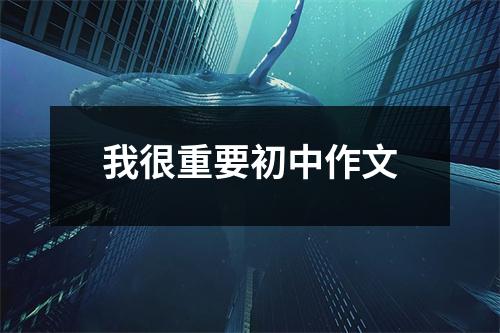 我很重要初中作文