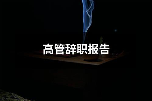 高管辞职报告