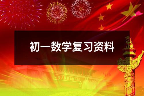 初一数学复习资料