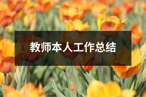 教师本人工作总结