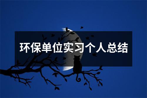 环保单位实习个人总结