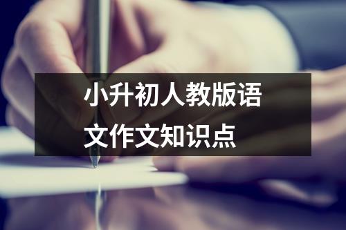 小升初人教版语文作文知识点