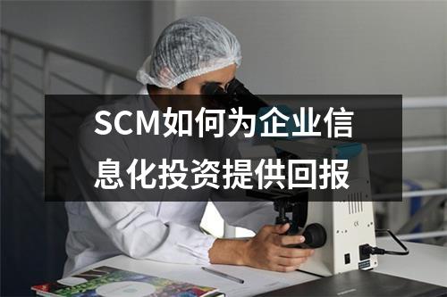 SCM如何为企业信息化投资提供回报