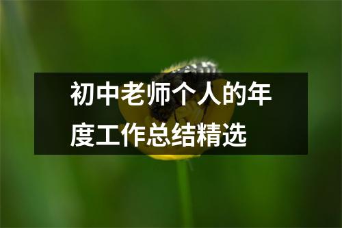 初中老师个人的年度工作总结精选