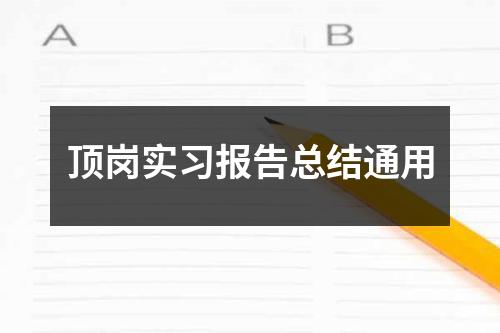 顶岗实习报告总结通用