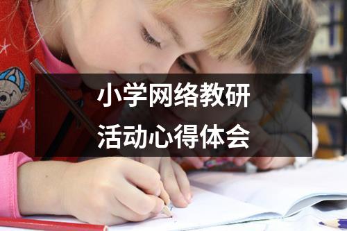 小学网络教研活动心得体会