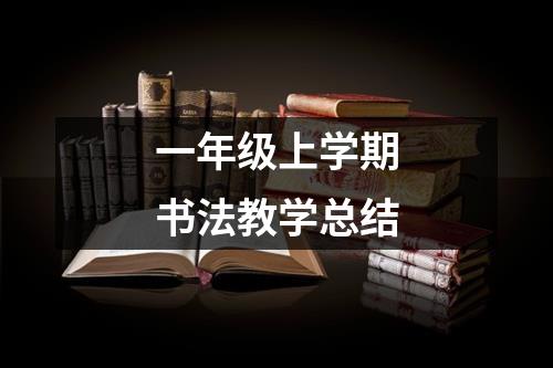 一年级上学期书法教学总结