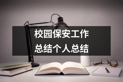 校园保安工作总结个人总结