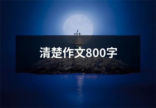 清楚作文800字