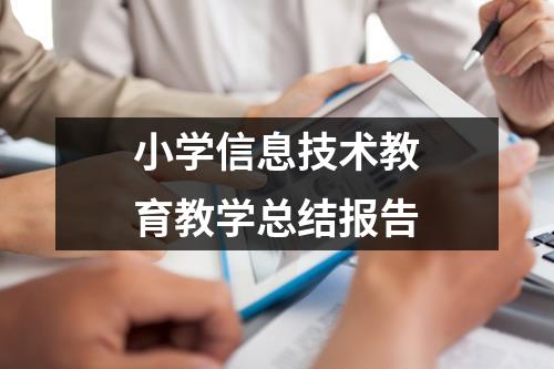 小学信息技术教育教学总结报告