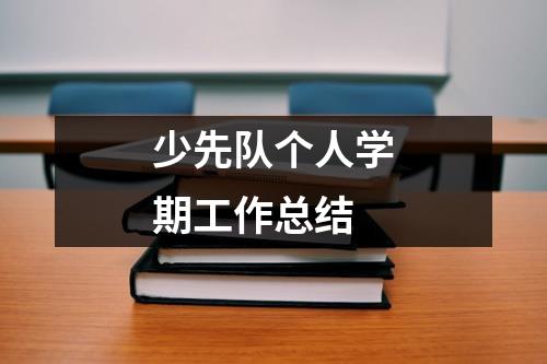 少先队个人学期工作总结