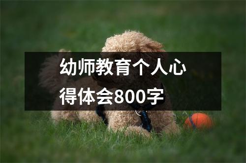 幼师教育个人心得体会800字