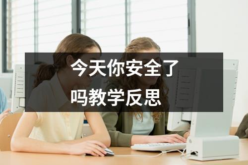 今天你安全了吗教学反思