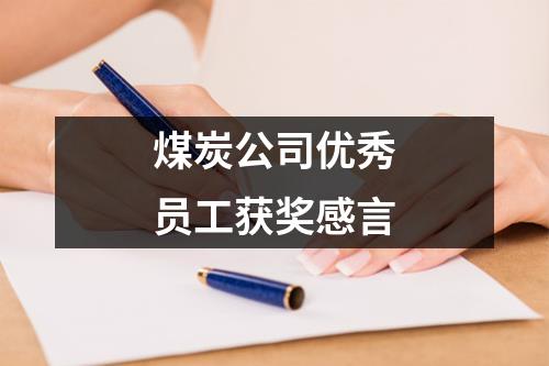 煤炭公司优秀员工获奖感言