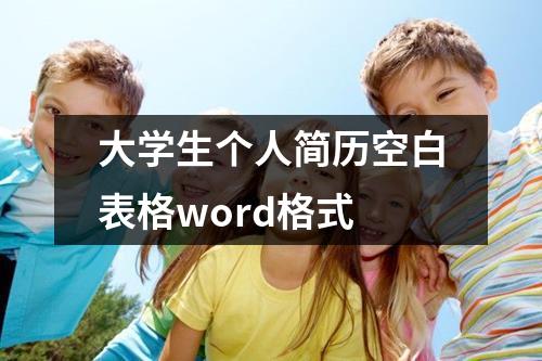 大学生个人简历空白表格word格式