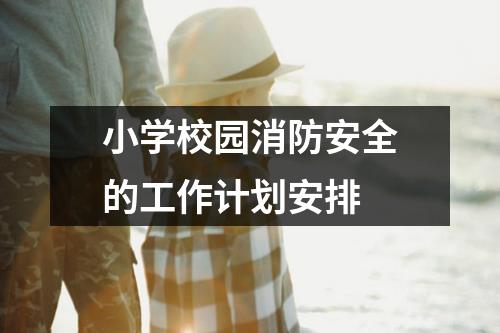 小学校园消防安全的工作计划安排