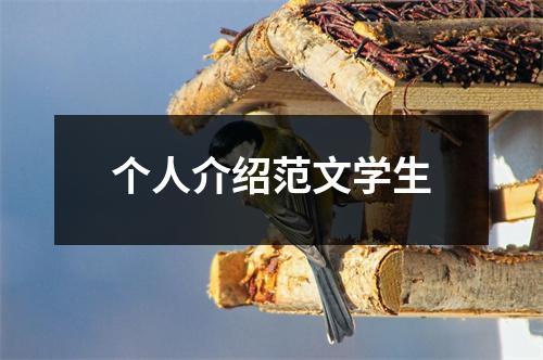 个人介绍范文学生