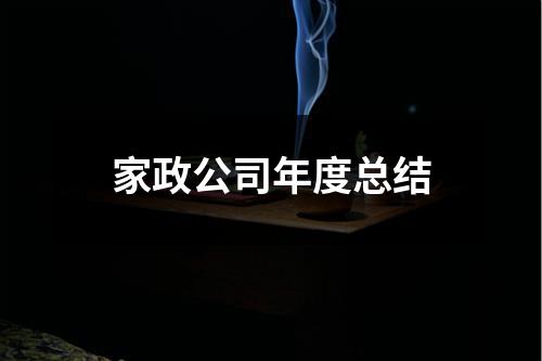 家政公司年度总结